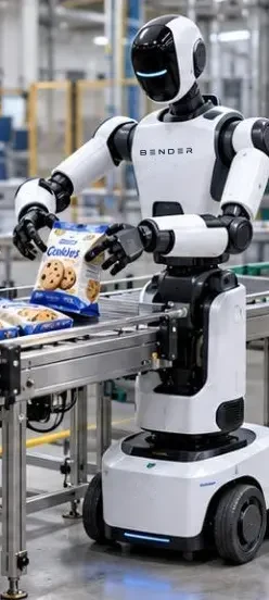 Il robot preleva dal nastro